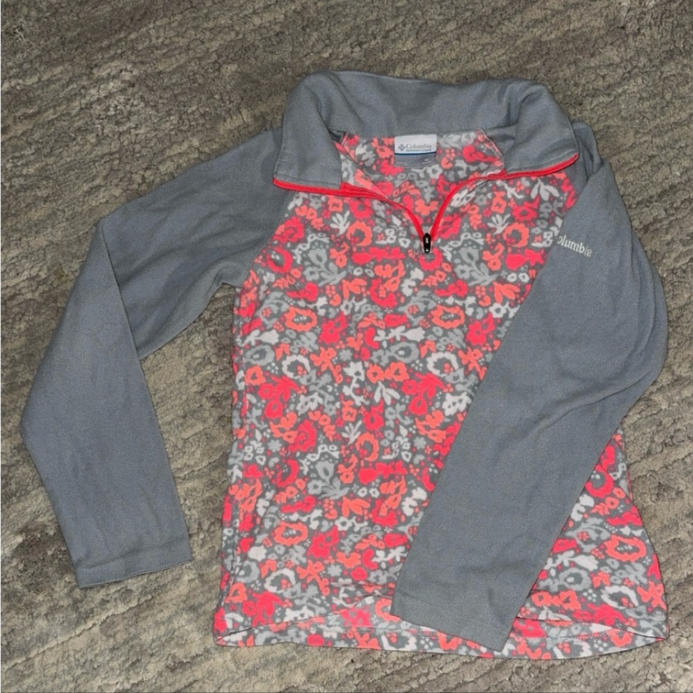 Columbia Kids' Floral Gray and Pink Hoodie